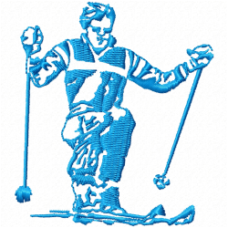 Ski Embroidery Design 5